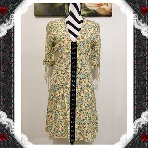 Topshop Floral Print V Neck Dress